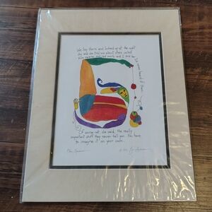 StoryPeople Blue Squares Art Print 11x14 1993